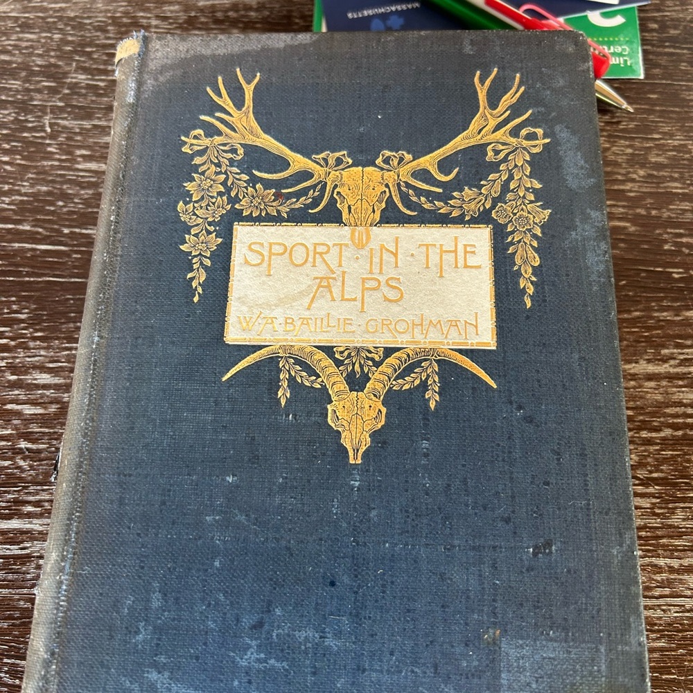 Vintage 'Sport in the Alps' Book with Gold Detailing